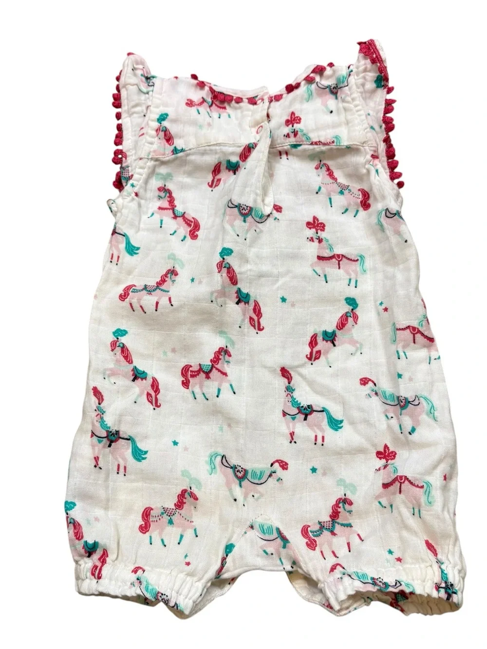 Hayley‎ Baby Girl Carousel Horse Romper 100% Cotton, Size 6-9 Months